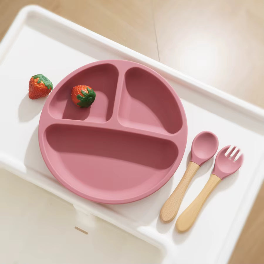 3PCS Baby Silicone Feeding Set