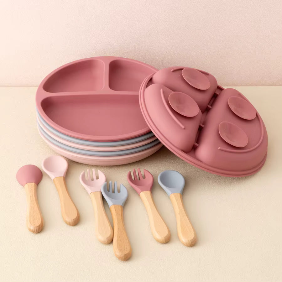 3PCS Baby Silicone Feeding Set