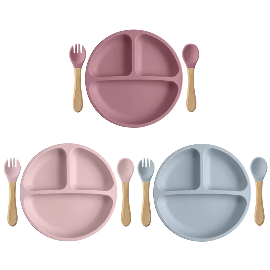 3PCS Baby Silicone Feeding Set