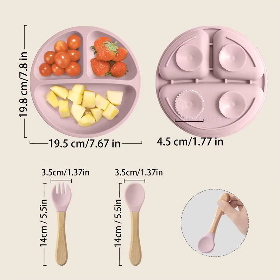 3PCS Baby Silicone Feeding Set