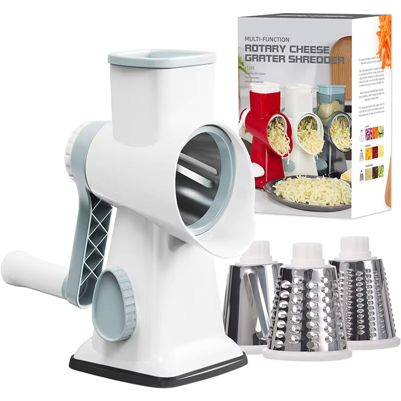 3-in-1 Rotary Cheese Grater & Vegetable Slicer