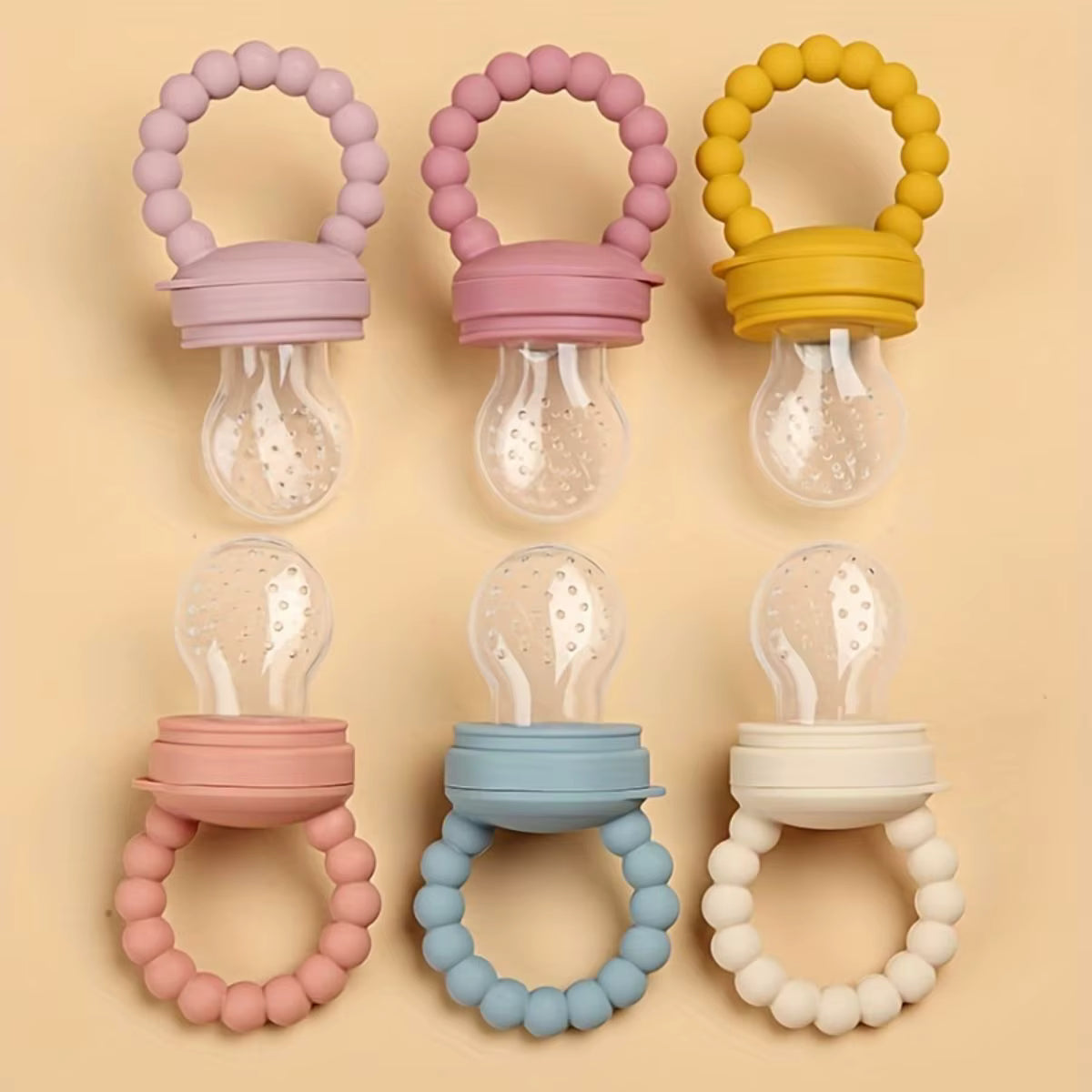 3pcs Children's Silicone Fruit & Vegetable Feeder With Handle