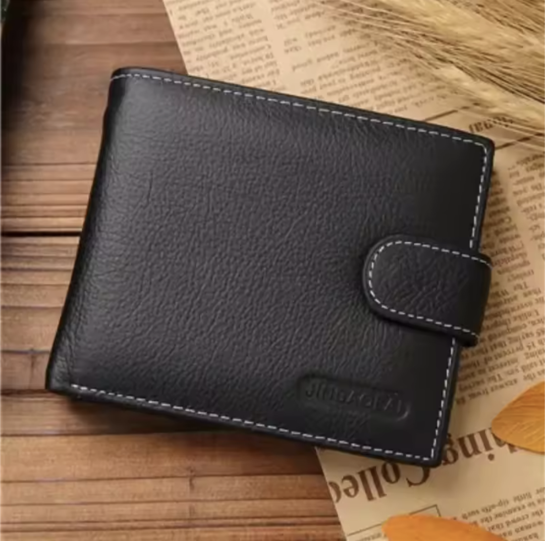Genuine Leather Men’s Short Wallet