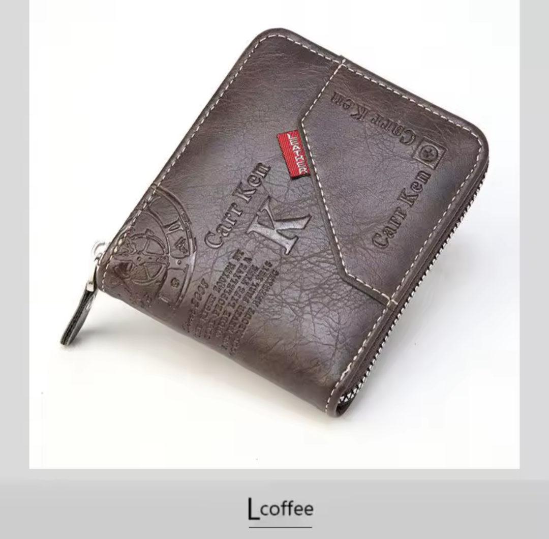 Men’s PU Waxed Oil Leather Bifold Wallet