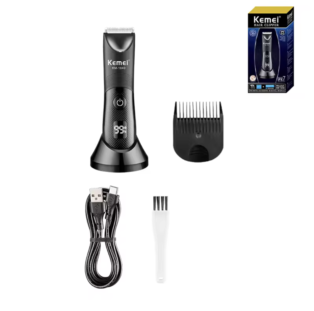 Kemei Waterproof Electric Groin & Body Hair Trimmer