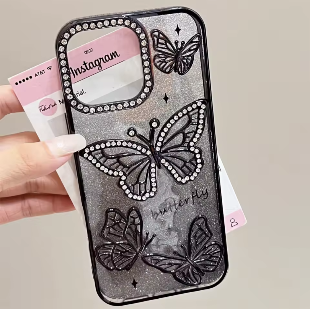 Elegant Diamond Butterfly Phone Case