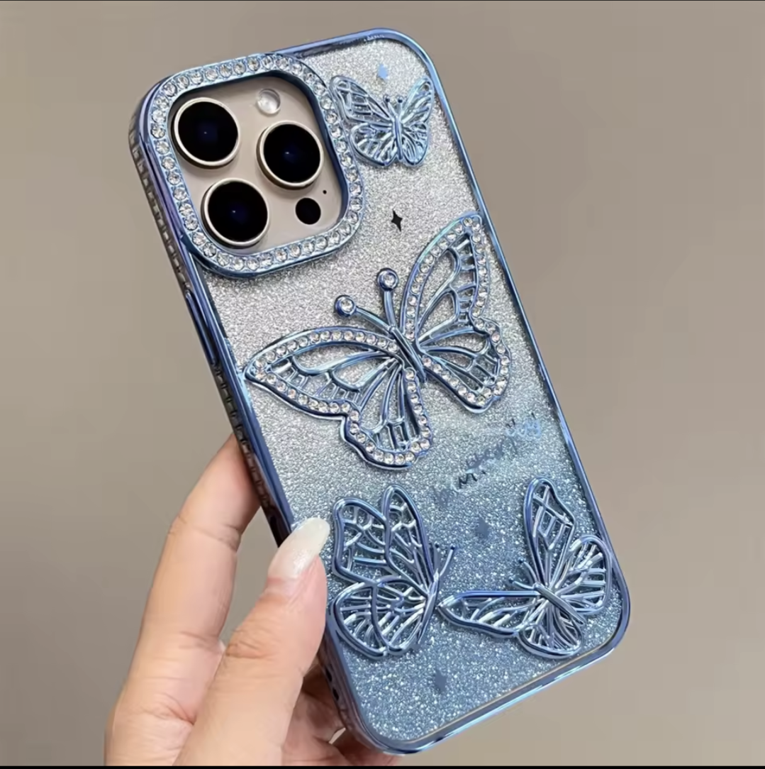 Elegant Diamond Butterfly Phone Case