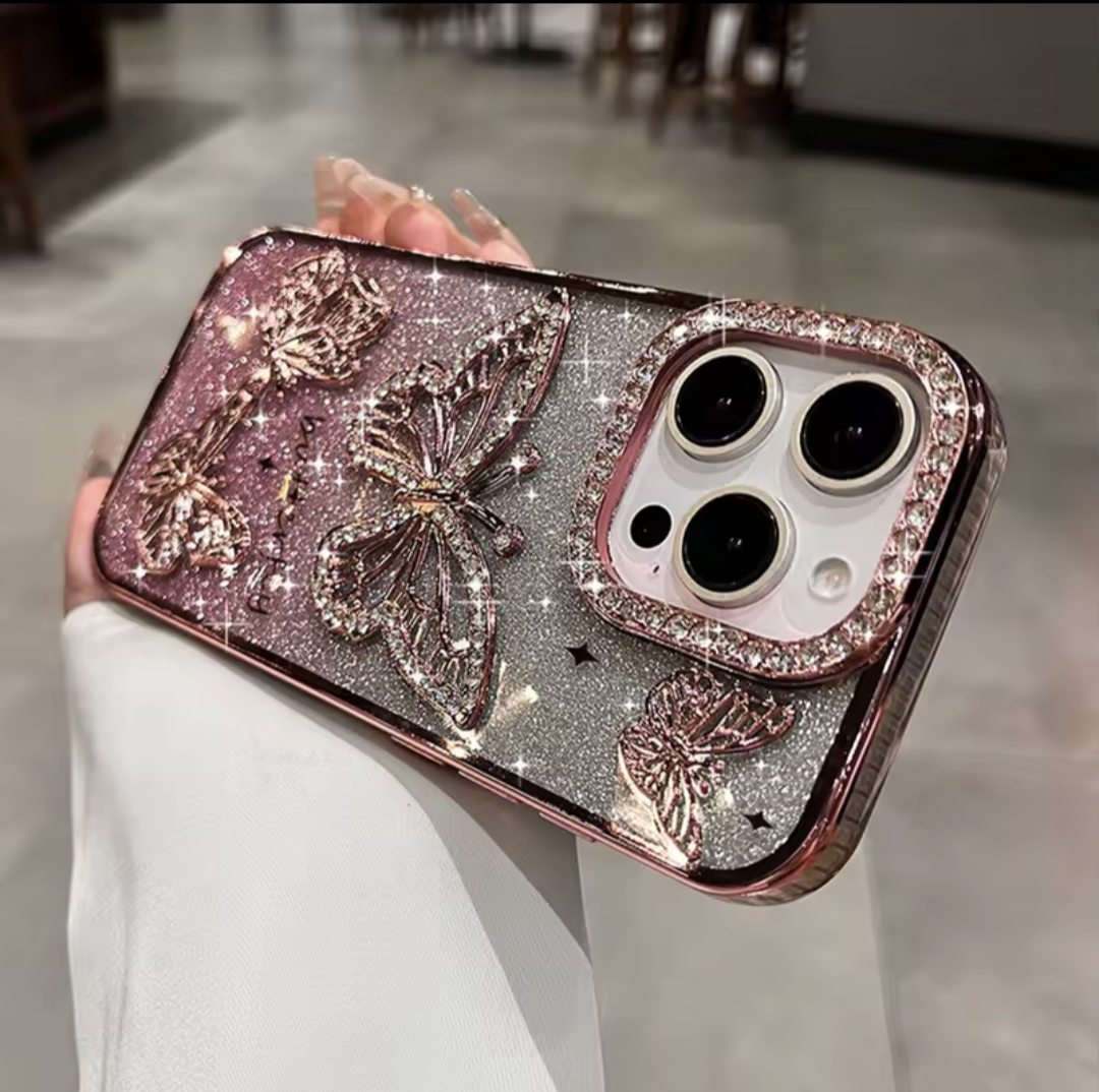 Elegant Diamond Butterfly Phone Case
