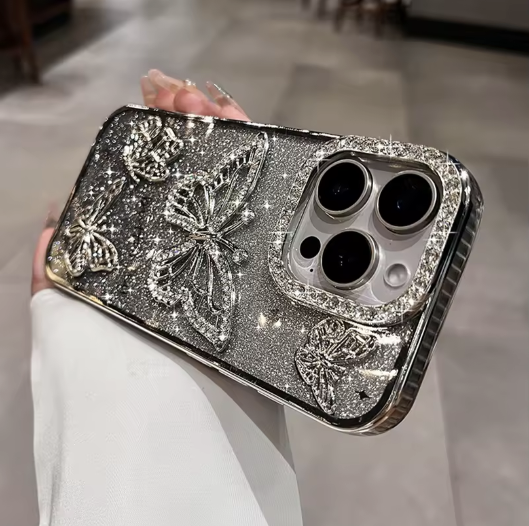 Elegant Diamond Butterfly Phone Case