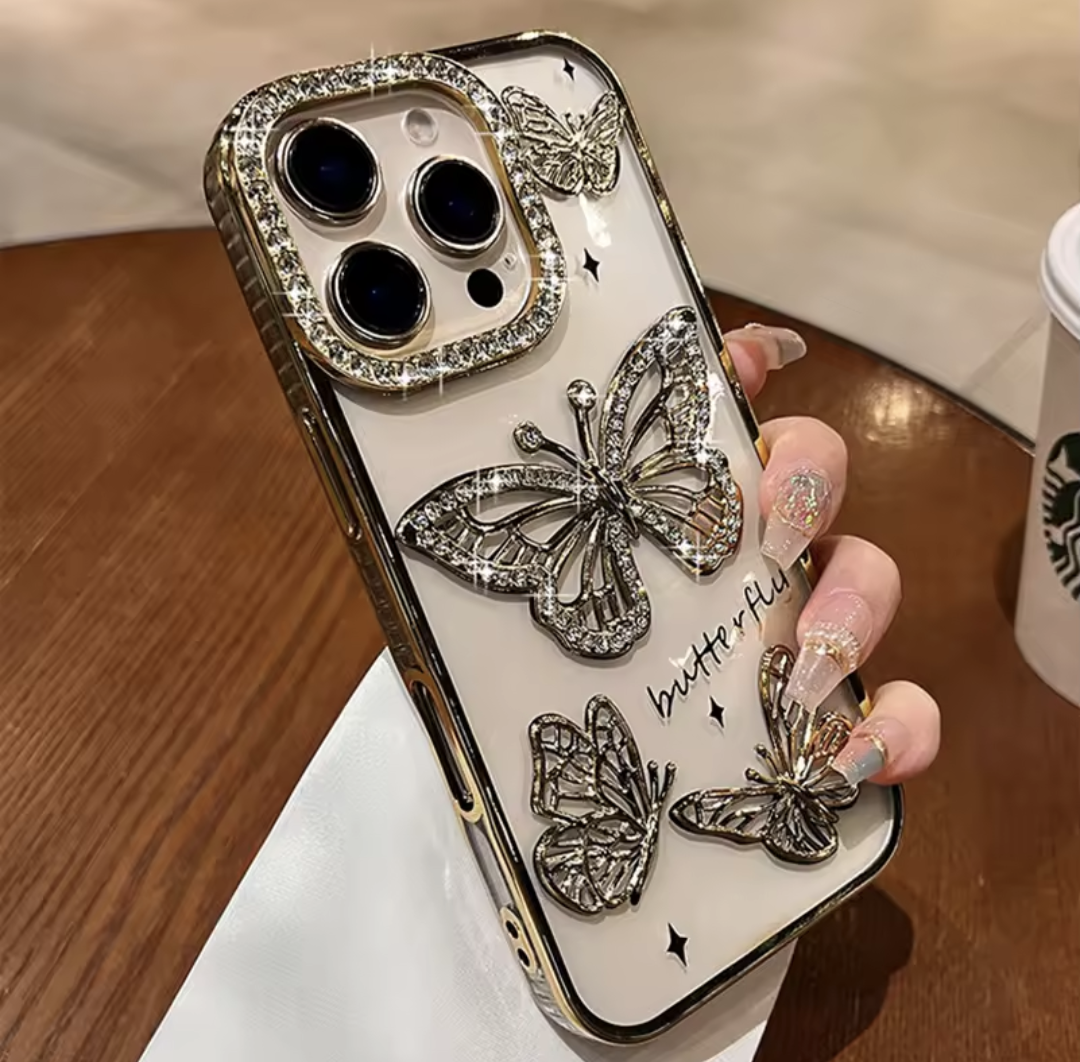 Elegant Diamond Butterfly Phone Case