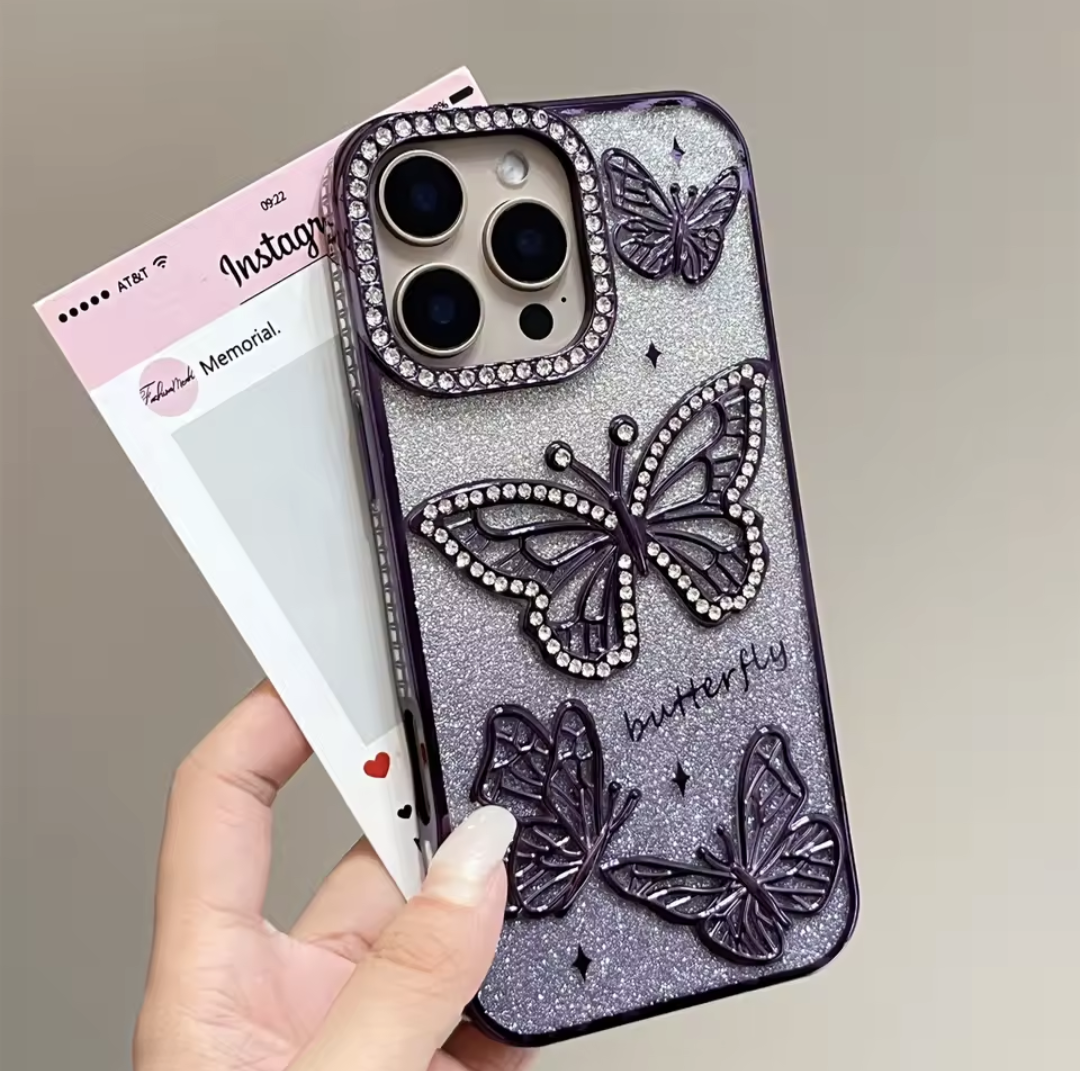 Elegant Diamond Butterfly Phone Case