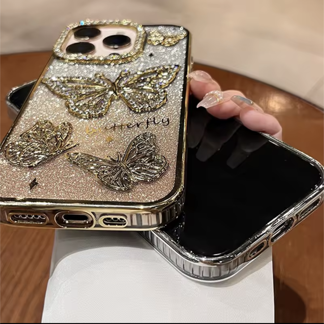 Elegant Diamond Butterfly Phone Case