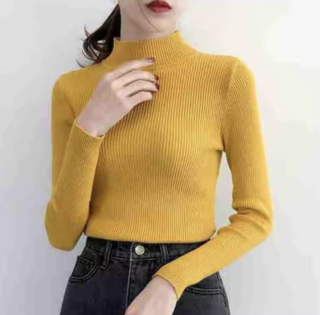 Women’s Mock Neck Knitted Sweater