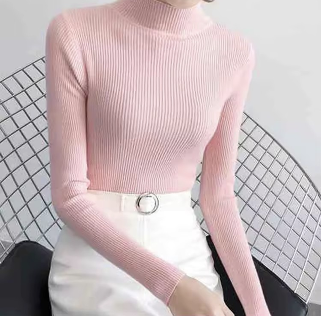 Women’s Mock Neck Knitted Sweater