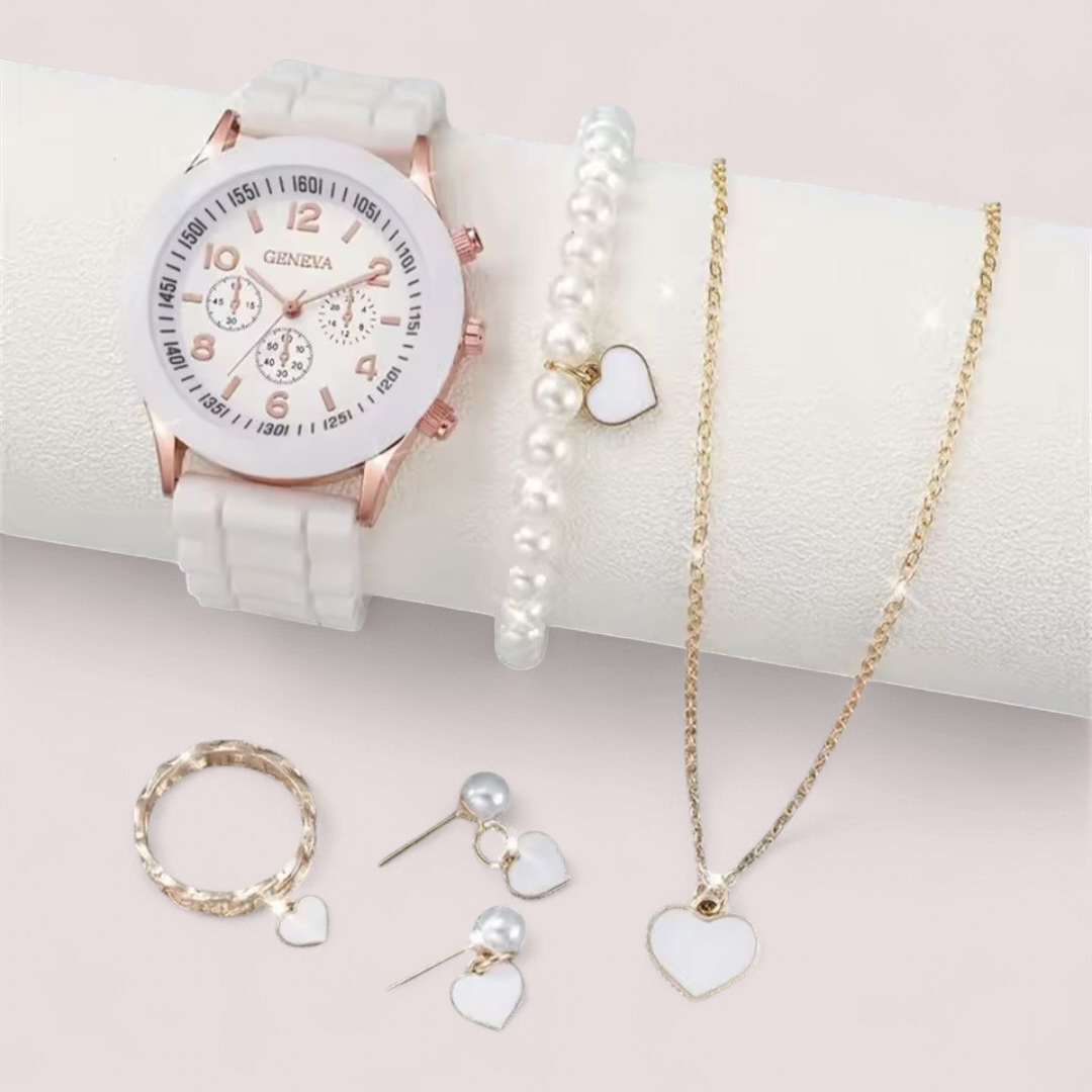 6PCS Women’s Watch & Jewelry Set
