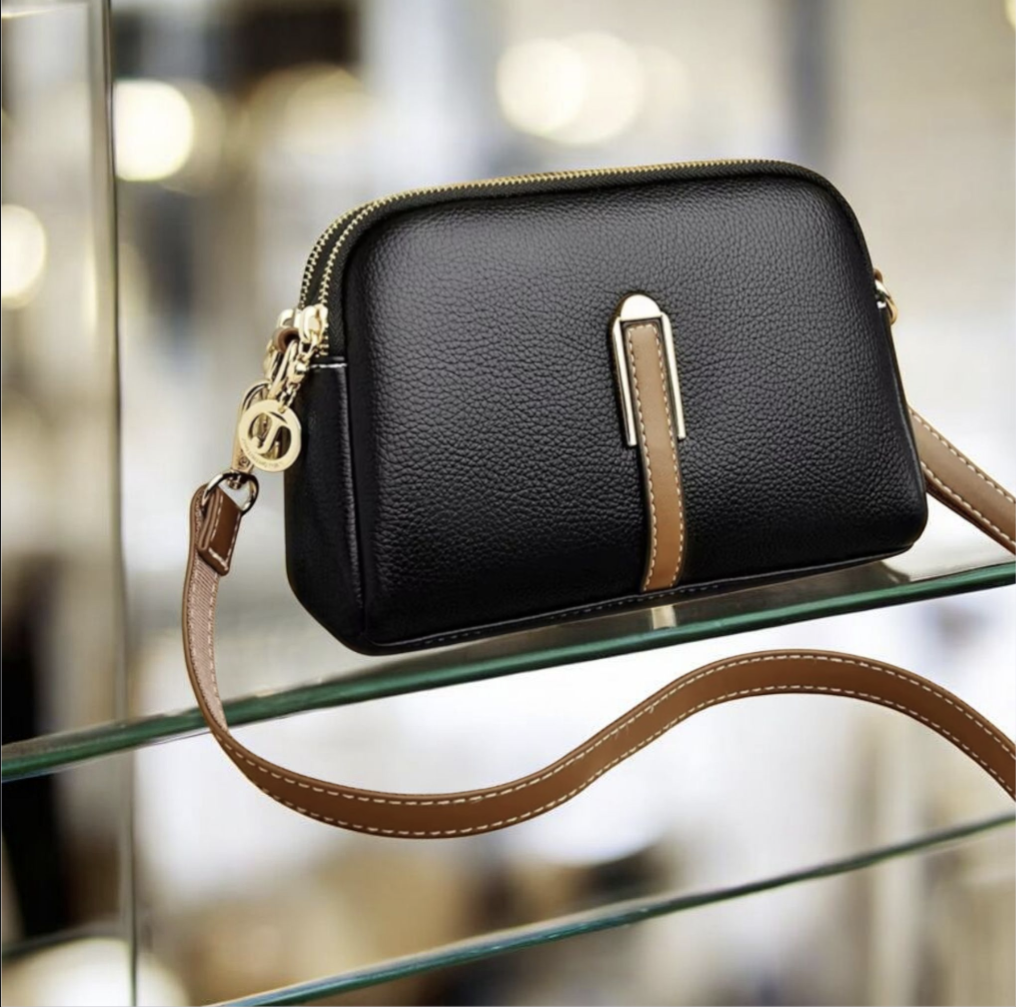 Luxury Cowhide Flap Handbag