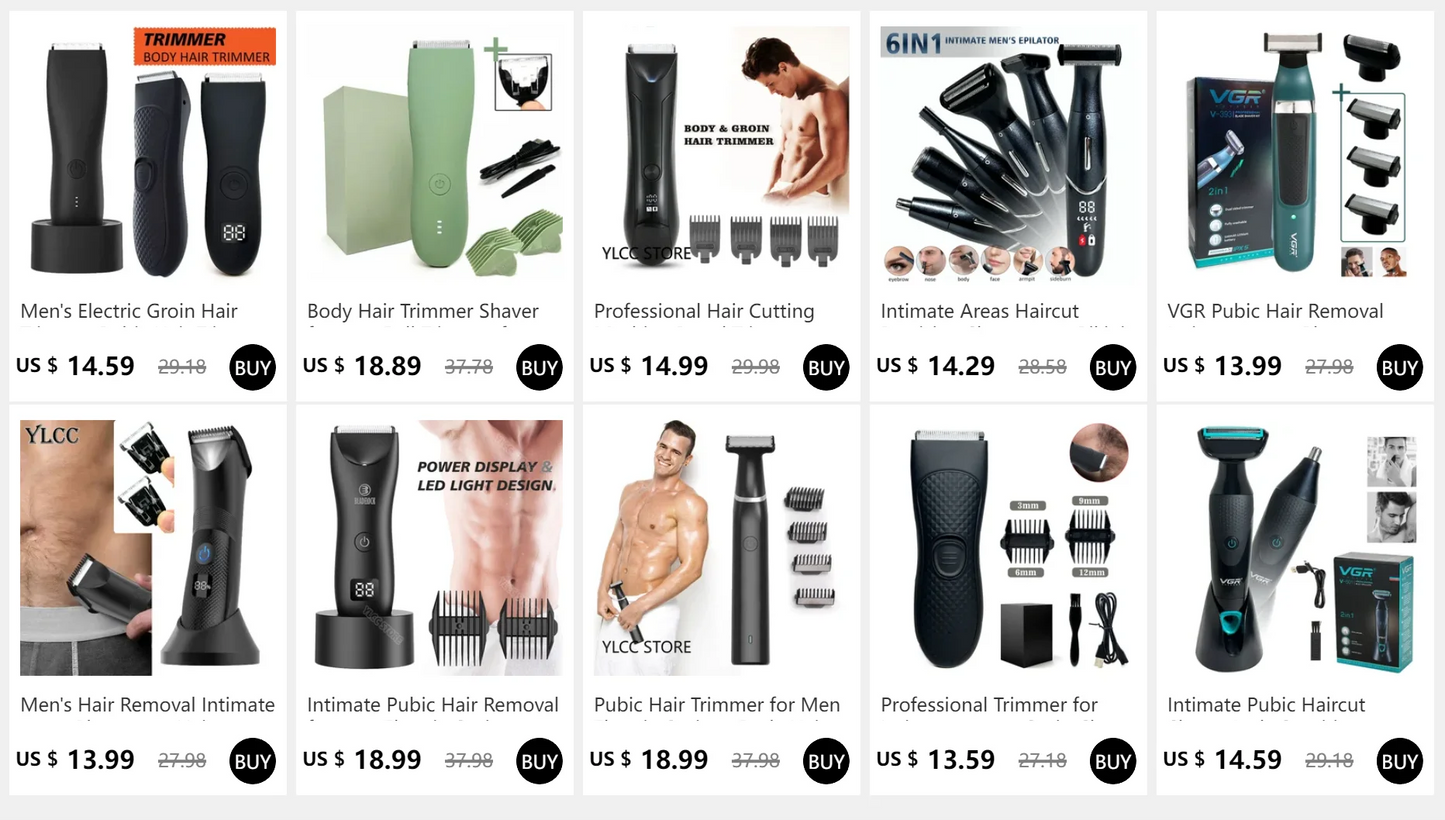 Men's Groin & Body Hair Trimmer