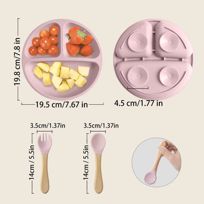 3PCS Baby Silicone Feeding Set