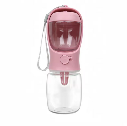 Portable Pet Water Bottle with Food Container