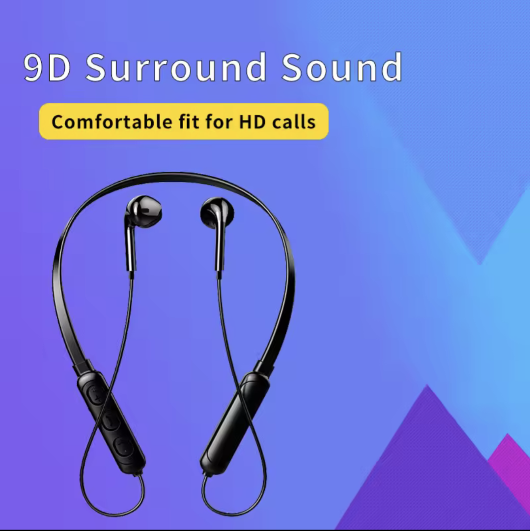Wireless 9D Bluetooth Neckband Headset