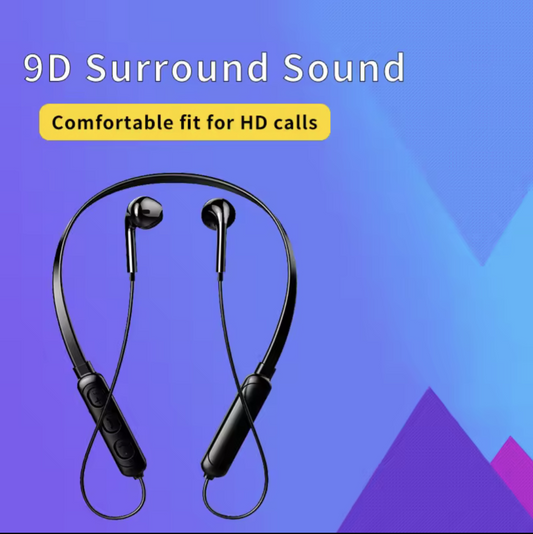 Wireless 9D Bluetooth Neckband Headset