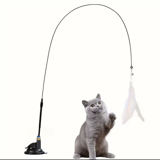 Interactive Cat Teaser Toy with Bell & Feather