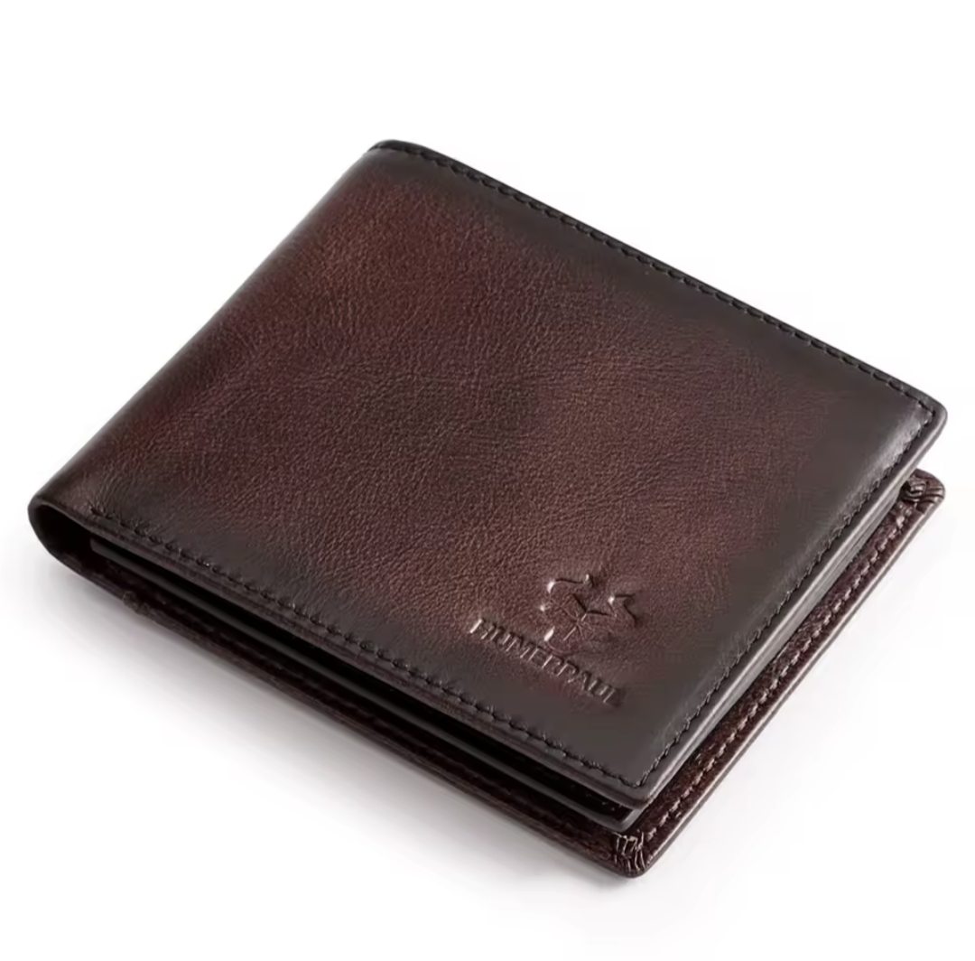 KAVI'S Men’s Leather Wallet with RFID Protection