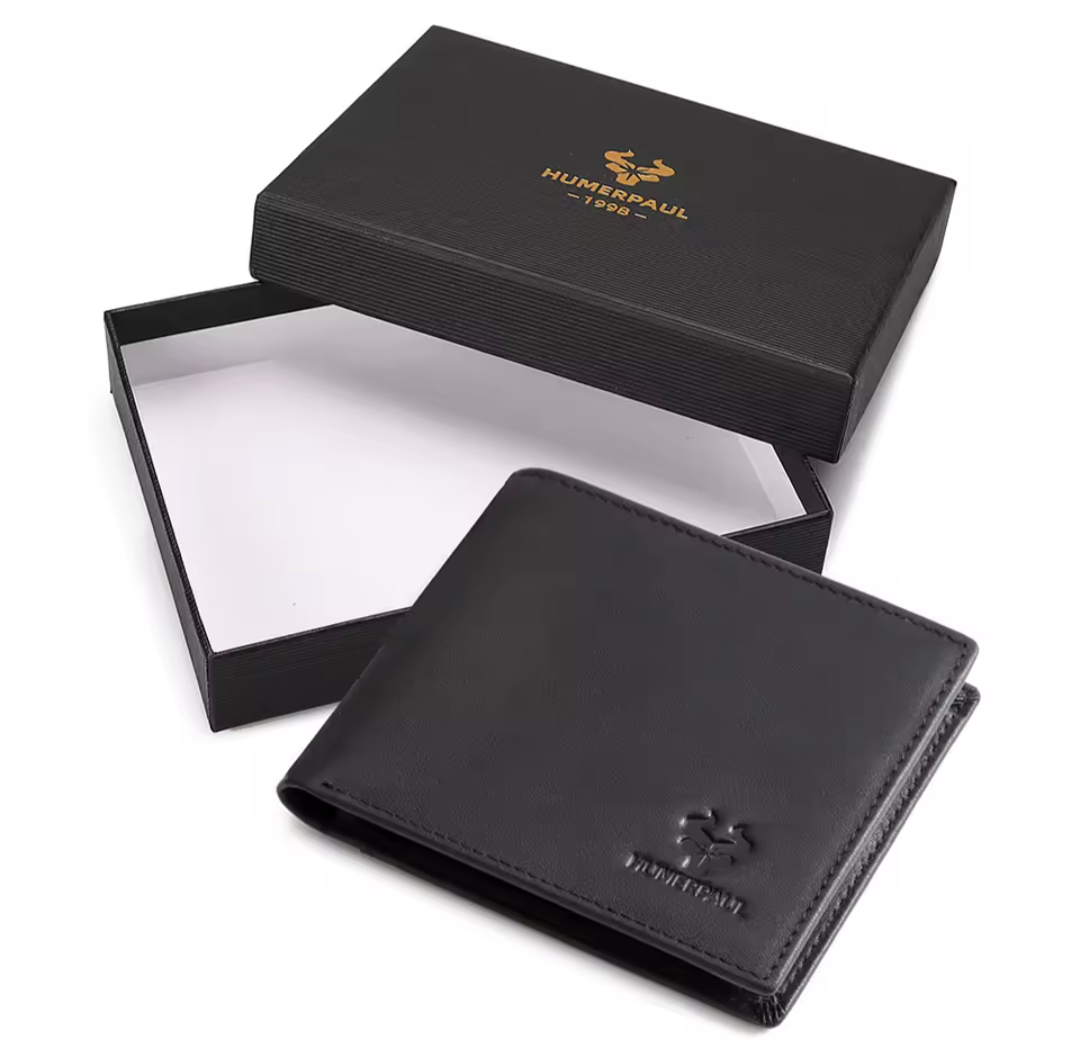 KAVI'S Men’s Leather Wallet with RFID Protection