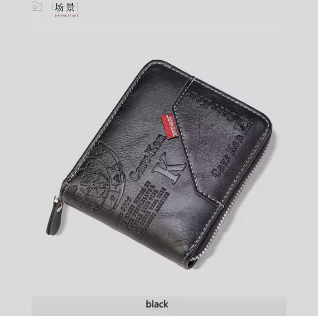 Men’s PU Waxed Oil Leather Bifold Wallet