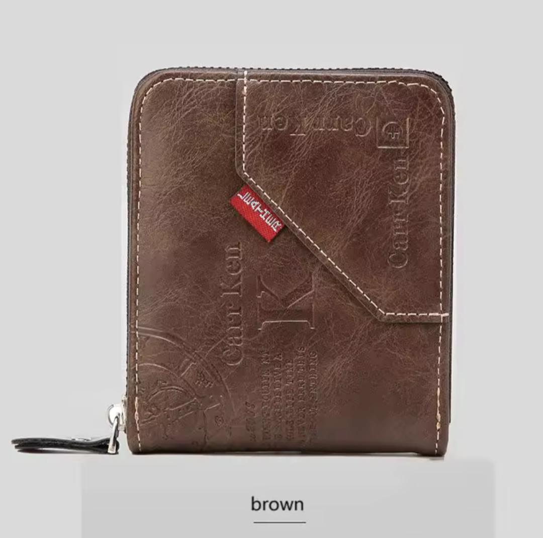 Men’s PU Waxed Oil Leather Bifold Wallet