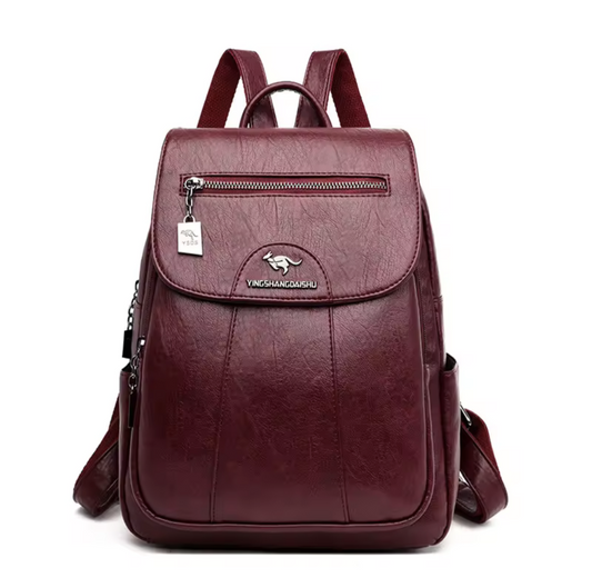 Vintage Soft Leather Backpack for Women