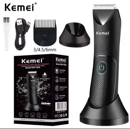 Kemei Waterproof Groin & Body Hair Trimmer