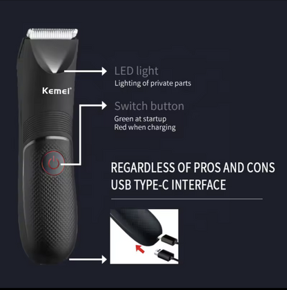 Kemei Waterproof Groin & Body Hair Trimmer