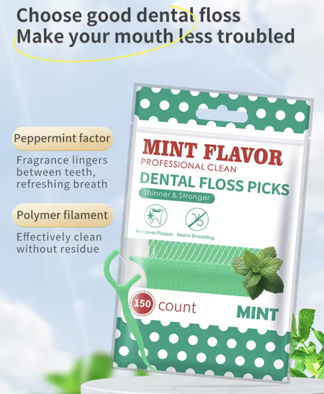 Mint Dental Floss Sticks