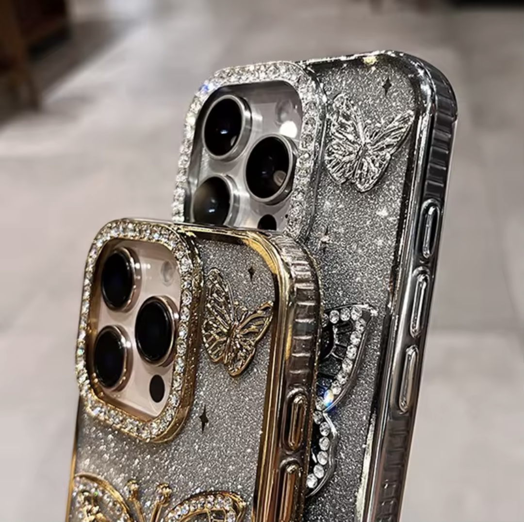 Elegant Diamond Butterfly Phone Case