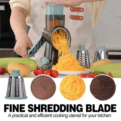 3-in-1 Rotary Cheese Grater & Vegetable Slicer