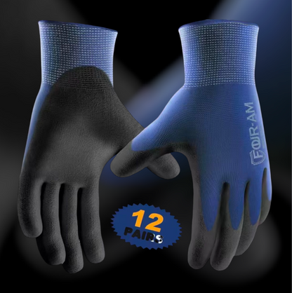 12 Pairs Ultra-Thin PU Coated Work Gloves