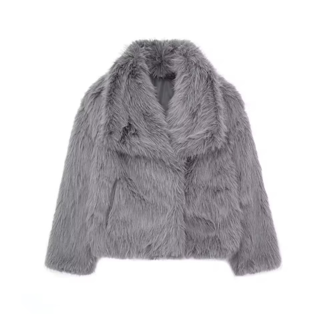 Women’s Cropped Faux Fur Jacket
