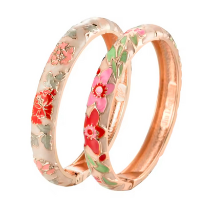 Enameled Flower Bracelet