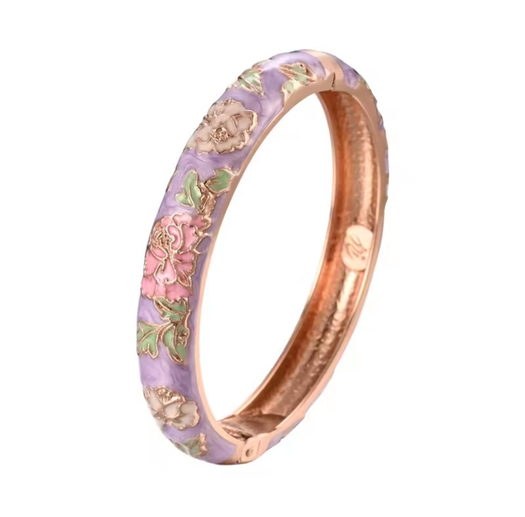 Enameled Flower Bracelet