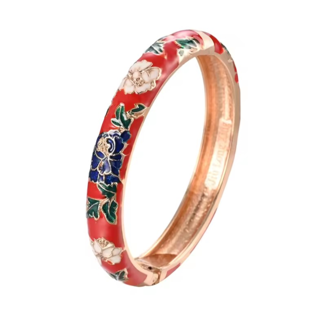 Enameled Flower Bracelet