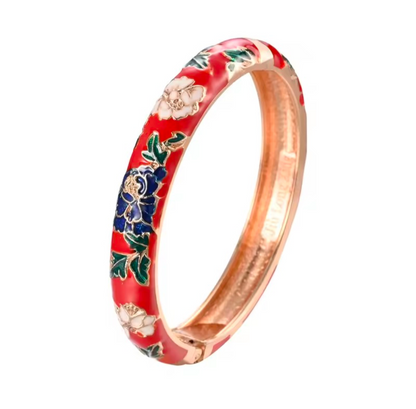 Enameled Flower Bracelet