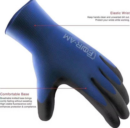 12 Pairs Ultra-Thin PU Coated Work Gloves