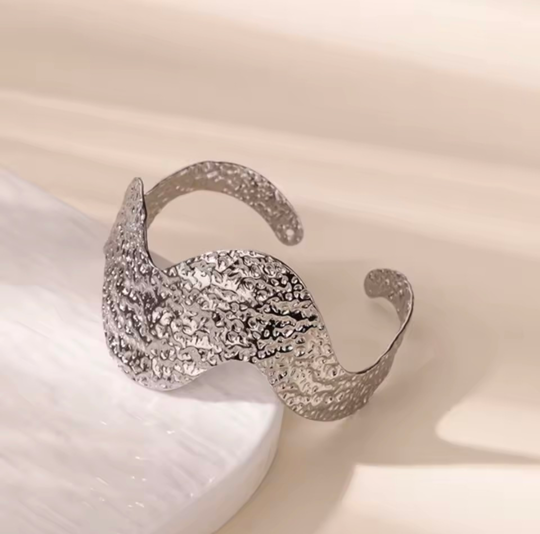 Stainless Steel Flower Leaf Bracelet