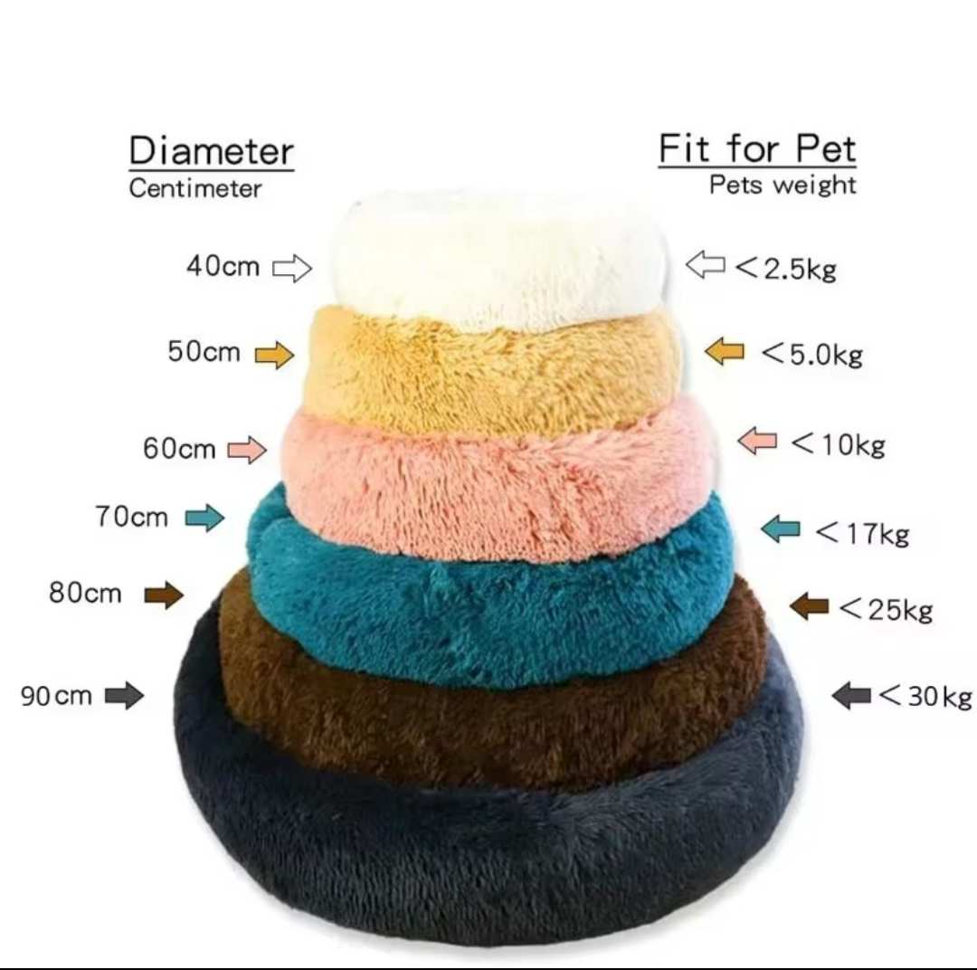 Soft Plush Donut Pet Bed