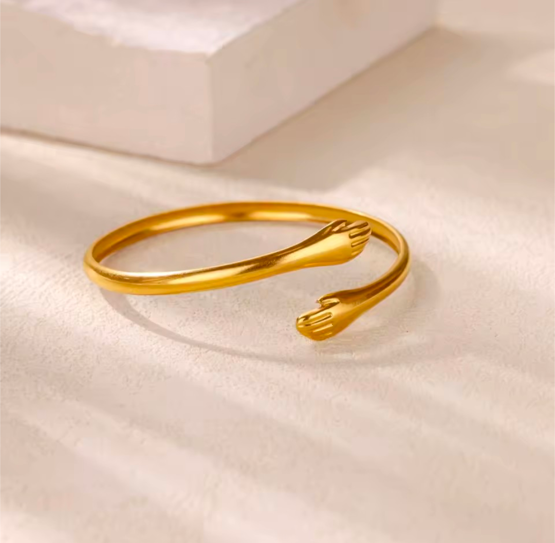 Stainless Steel Flower Leaf Bracelet