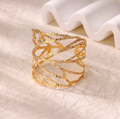 Stainless Steel Flower Leaf Bracelet