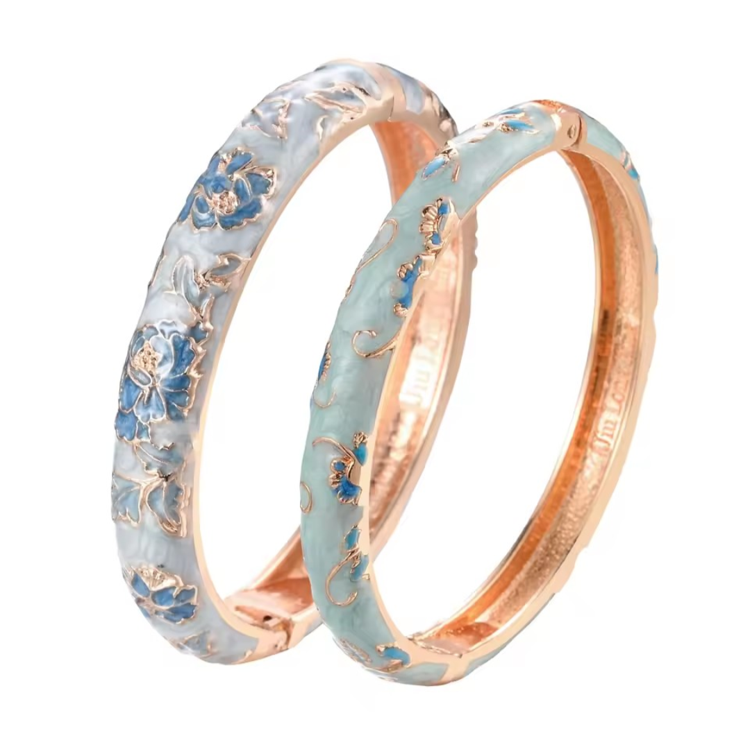 Enameled Flower Bracelet