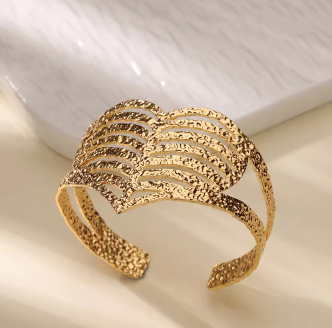 Stainless Steel Flower Leaf Bracelet