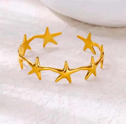 Stainless Steel Flower Leaf Bracelet